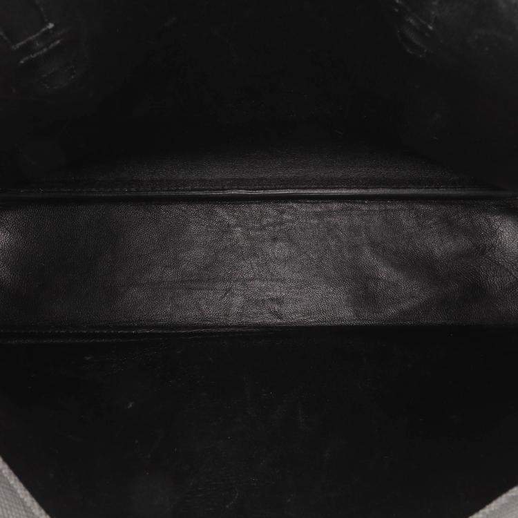Pre Owned Prada Grey Medium Saffiano Cuir Double Satchel