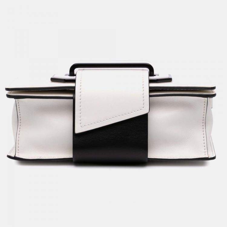 Pre Owned Prada White City Calf Plex Ribbon Bag