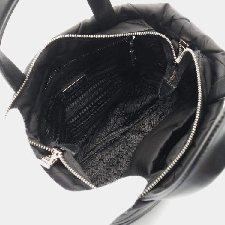 Pre Owned Prada Padded Black Re-Nylon Nylon Tote Bag