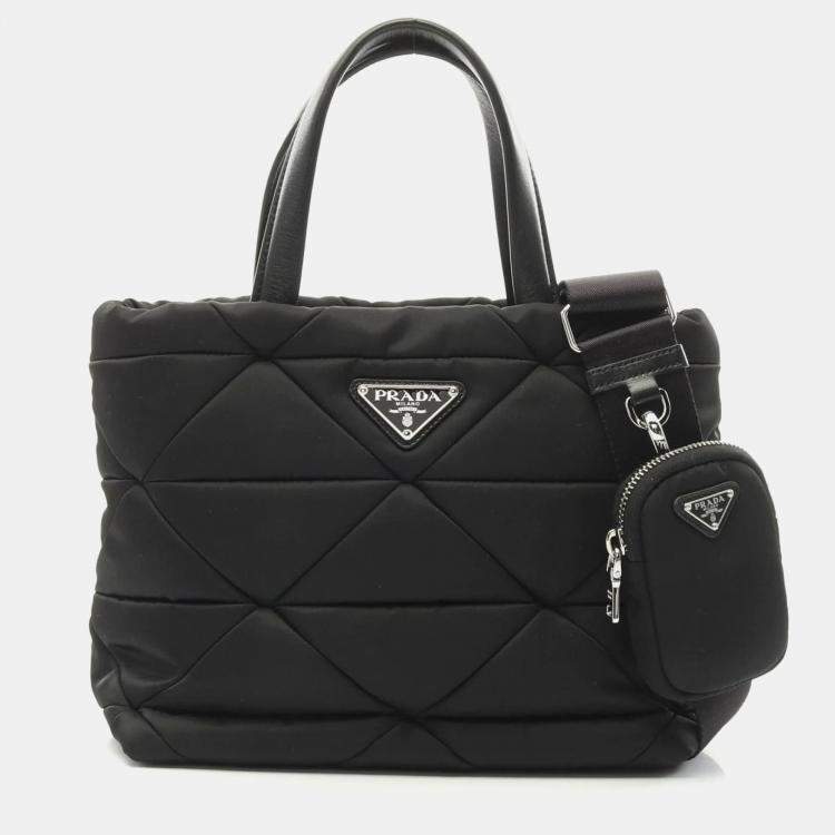 Pre Owned Prada Padded Black Re-Nylon Nylon Tote Bag