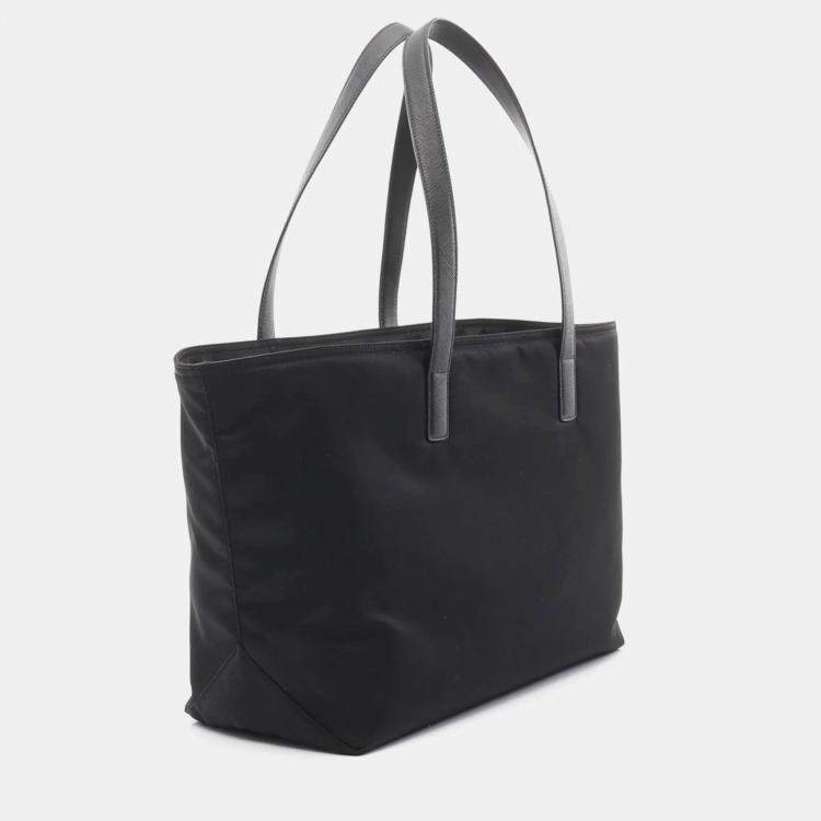 Pre Owned Prada Re-Edition 1978 Black Re-Nylon Saffiano Leather Bag
