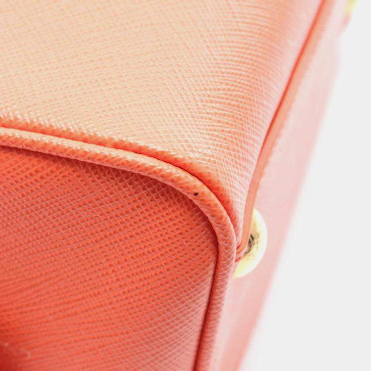 Pre Owned Prada Lux Orange Saffiano Leather Handbag