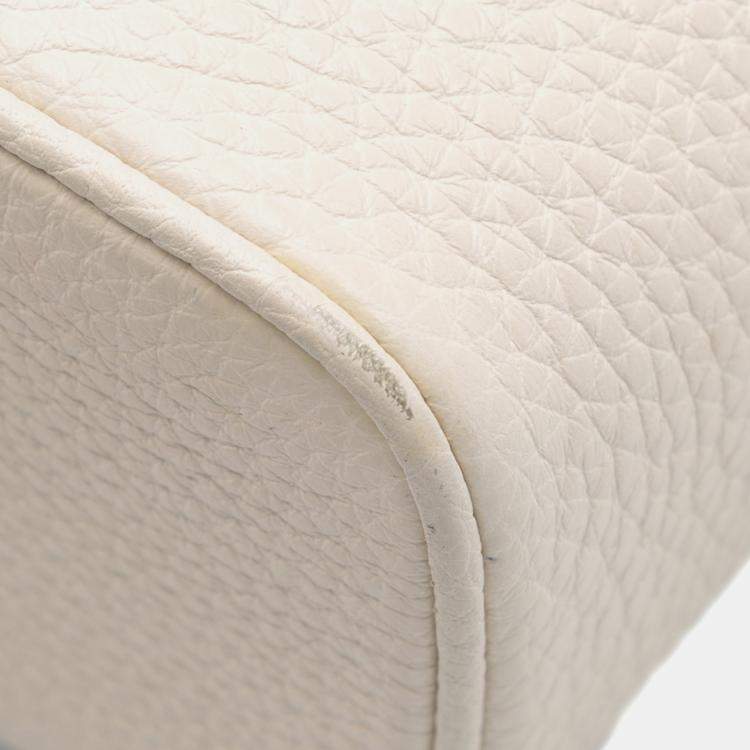 Pre Owned Prada White Mini Vitello Daino Vanity Bag