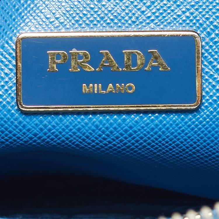 Pre Owned Prada Blue Saffiano Leather Medium Promenade Satchel