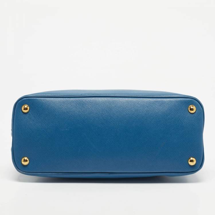 Pre Owned Prada Blue Saffiano Leather Medium Promenade Satchel