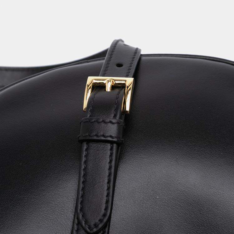 Pre Owned Prada Black Small Soft Calf Arque Satchel