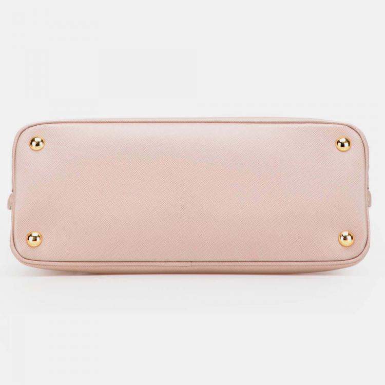 Pre Owned Prada Pink Medium Saffiano Lux Promenade Satchel
