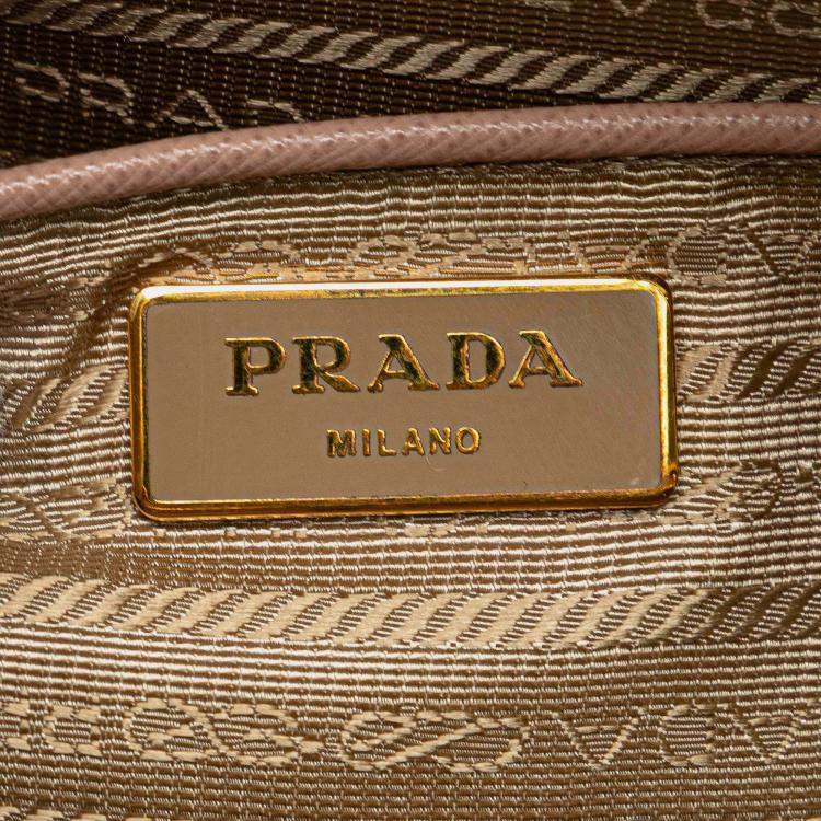 Pre Owned Prada Pink Medium Saffiano Lux Promenade Satchel
