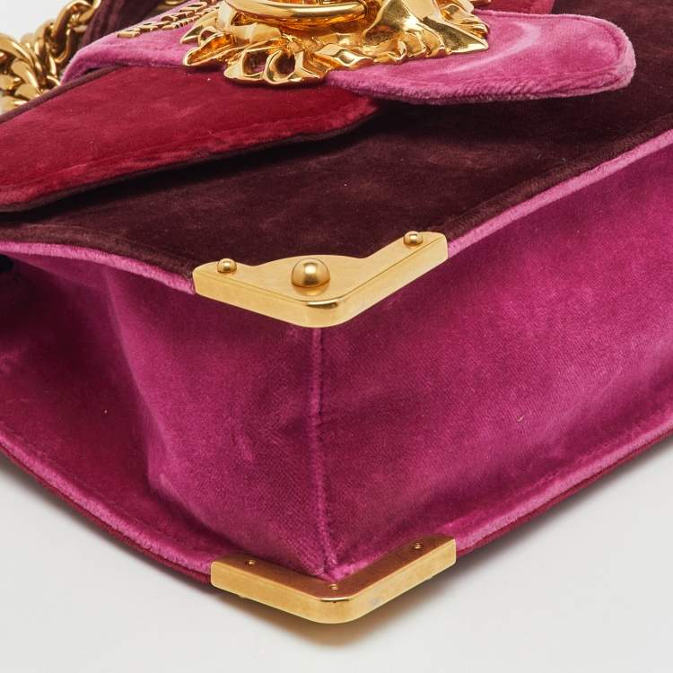 Pre Owned Prada Multicolor Velvet Lions Head Cahier Flap Shoulder Bag
