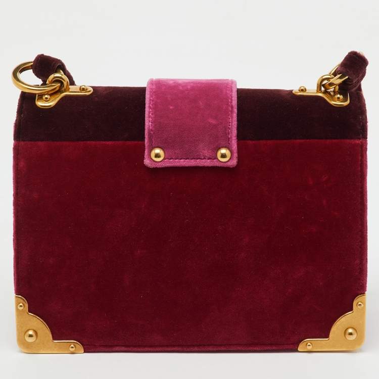 Pre Owned Prada Multicolor Velvet Lions Head Cahier Flap Shoulder Bag