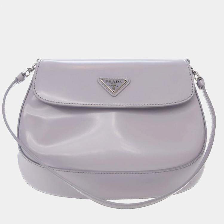 Pre Owned Prada Purple Spazzolato Cleo Shoulder Bag