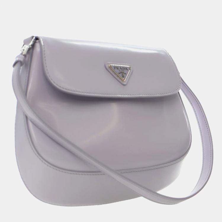 Pre Owned Prada Purple Spazzolato Cleo Shoulder Bag
