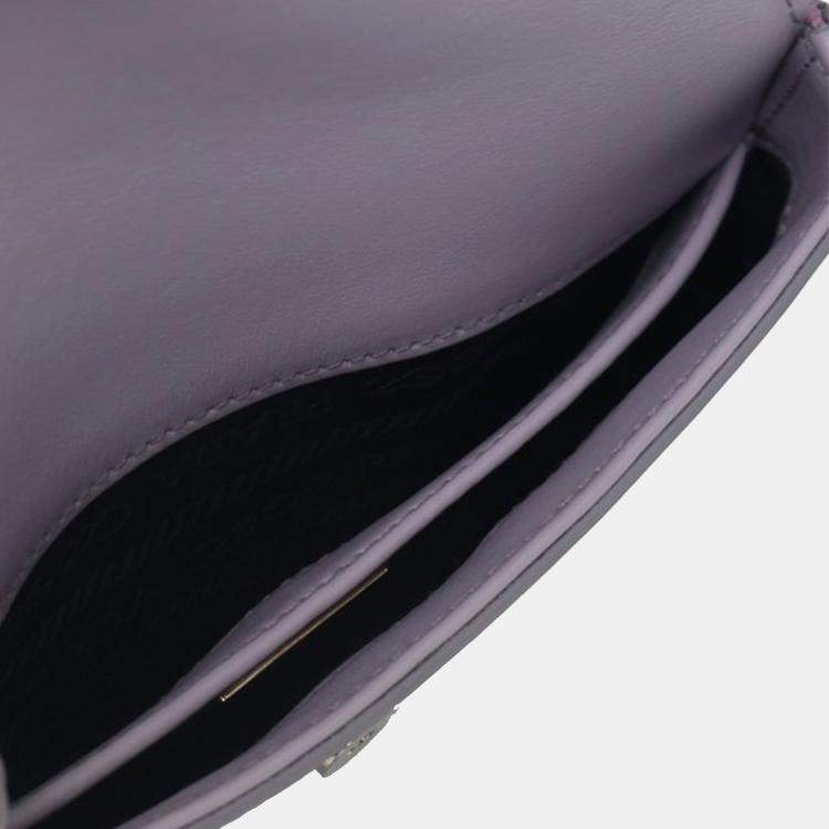 Pre Owned Prada Purple Spazzolato Cleo Shoulder Bag