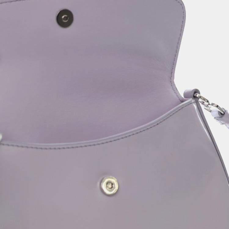 Pre Owned Prada Purple Spazzolato Cleo Shoulder Bag