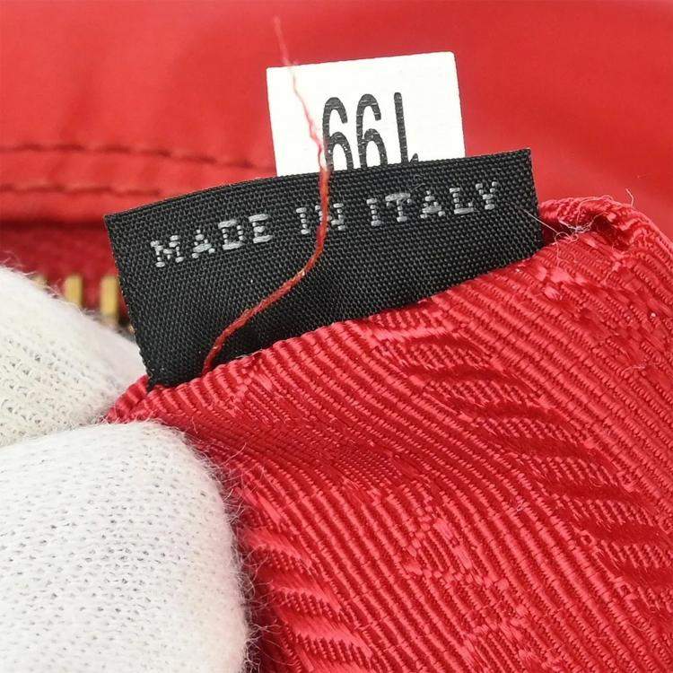 Pre Owned Prada Red Nylon Hobo Bag