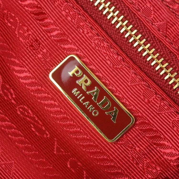 Pre Owned Prada Red Nylon Hobo Bag