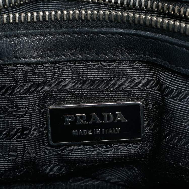 Pre Owned Prada Black Gaufre Leather Tote