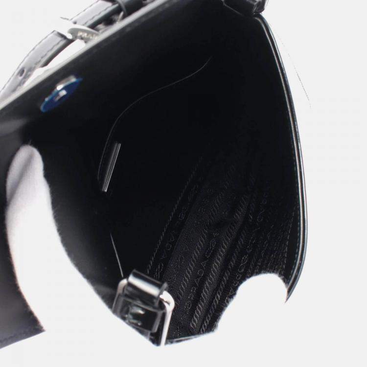 Pre Owned Prada Cleo Brushed Black Leather Shoulder Bag