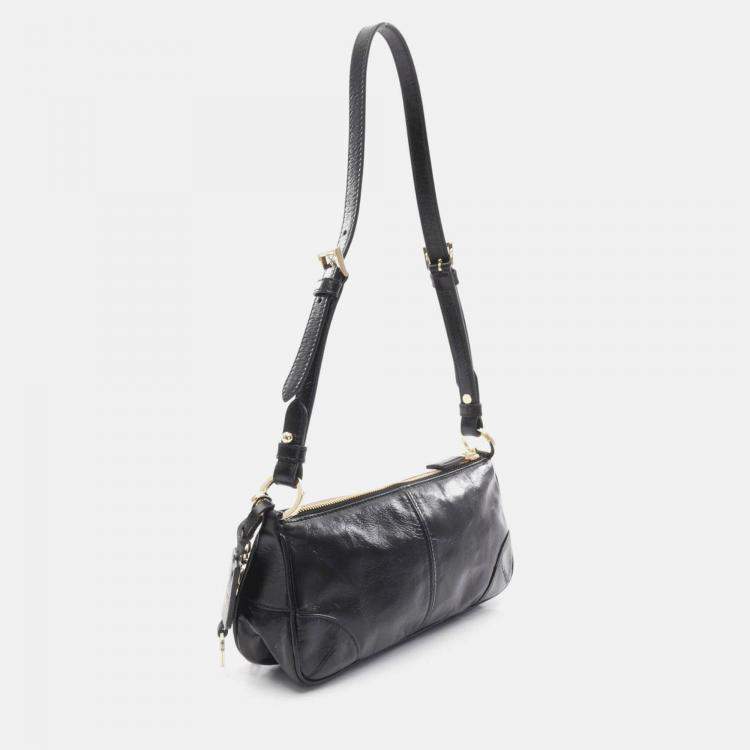 Pre Owned Prada Re-Edition Black Leather Shoulder Bag
