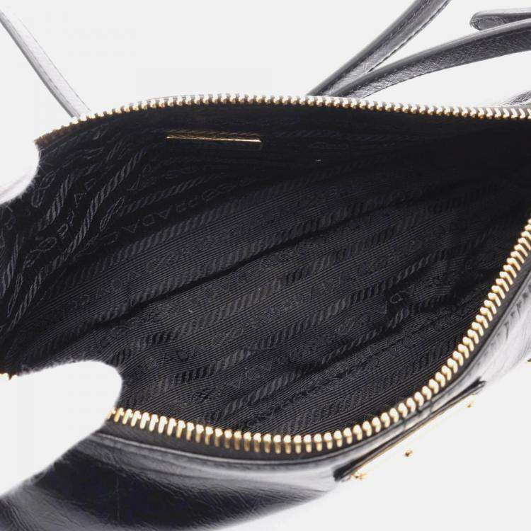 Pre Owned Prada Re-Edition Black Leather Shoulder Bag