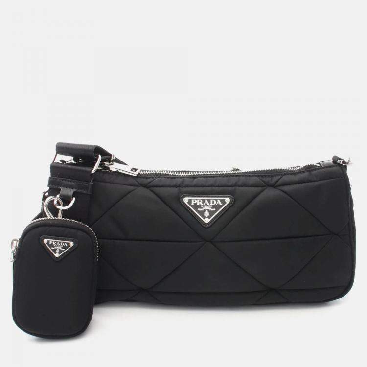 Pre Owned Prada Tessuto Black Nylon Shoulder Bag