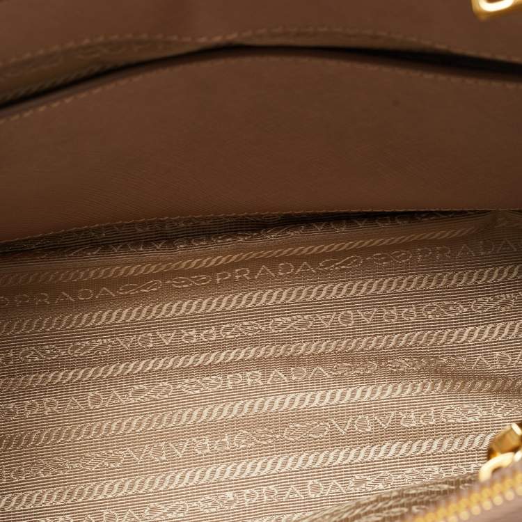Pre Owned Prada Beige Saffiano Lux Leather Small Galleria Tote