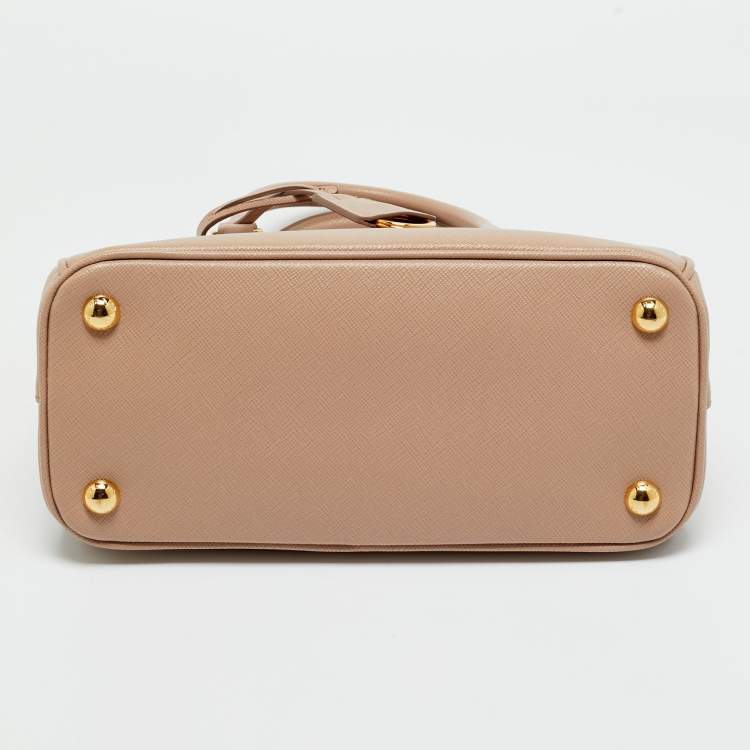 Pre Owned Prada Beige Saffiano Lux Leather Small Galleria Tote