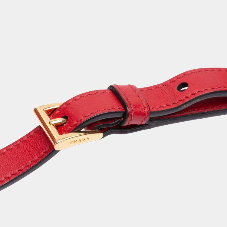 مملوكة مسبقًا Prada Red Saffiano And City Calf Esplanade Satchel