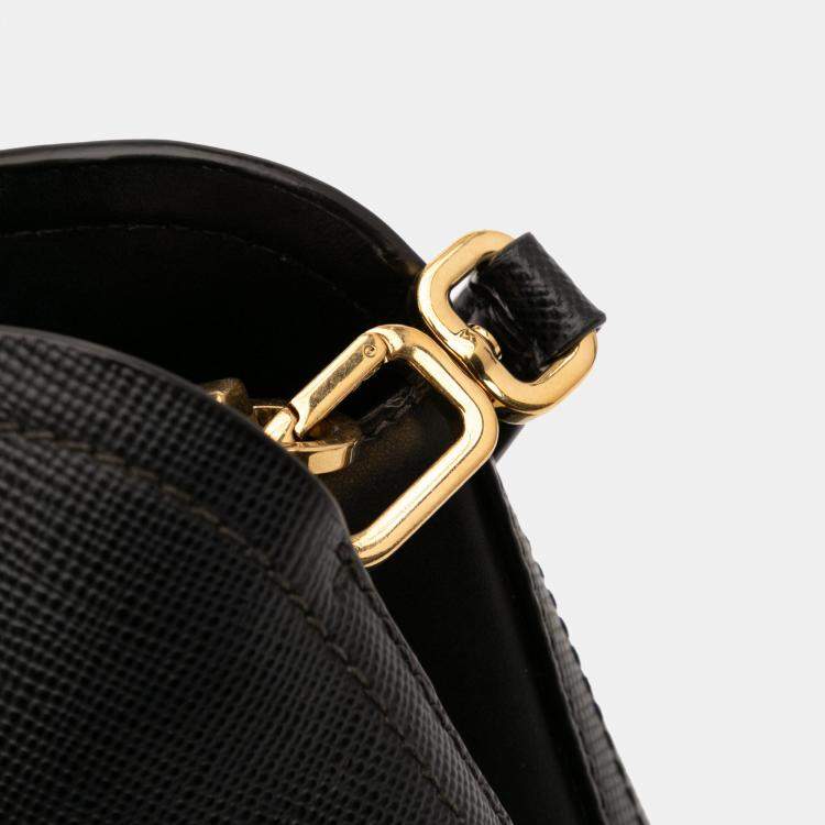 Pre Owned Prada Black Medium Saffiano Matinee Satchel