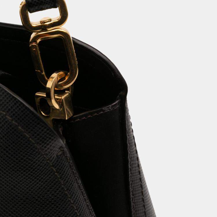 Pre Owned Prada Black Medium Saffiano Matinee Satchel