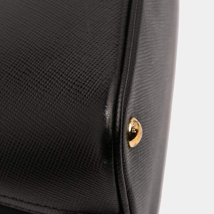 Pre Owned Prada Black Medium Saffiano Matinee Satchel