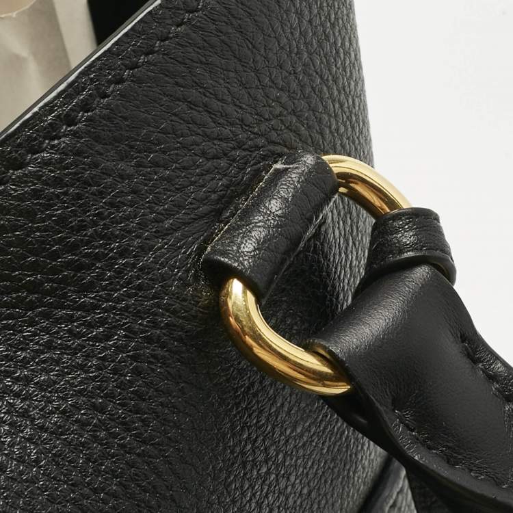 Pre Owned Prada Black Vitello Danio Leather Shopper Tote