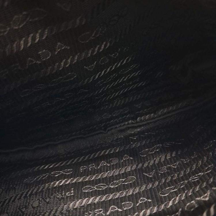 Pre Owned Prada Black Nylon Tessuto Chain Strap Hobo Bag