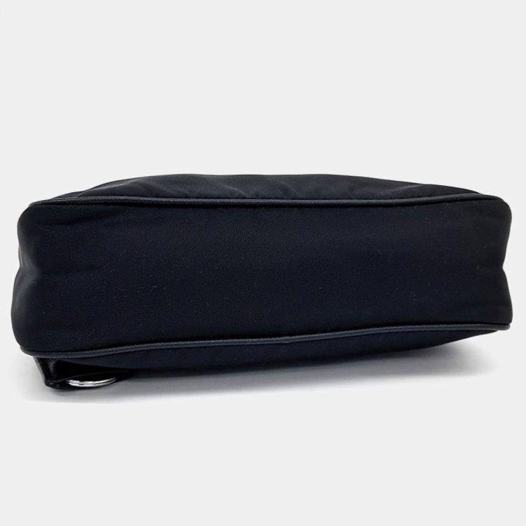 Pre Owned Prada Black Nylon Tessuto Chain Strap Hobo Bag