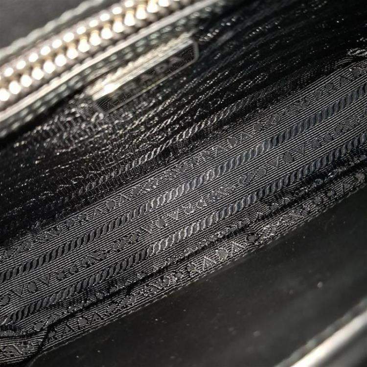 Pre Owned Prada Black Leather Grace Luxe Chain Shoulder Bag