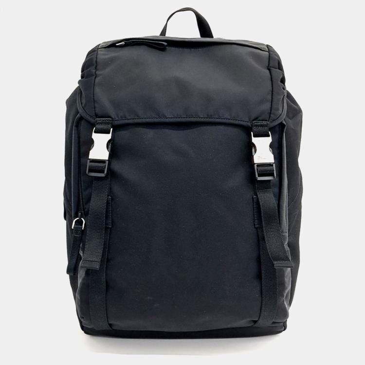 Pre Owned Prada Black Nylon fabric backpack