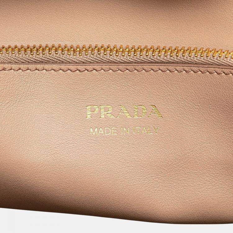 Pre Owned Prada Pink Medium Saffiano Cuir Monochrome Top Handle Tote
