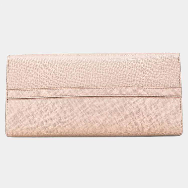 Pre Owned Prada Pink Medium Saffiano Cuir Monochrome Top Handle Tote