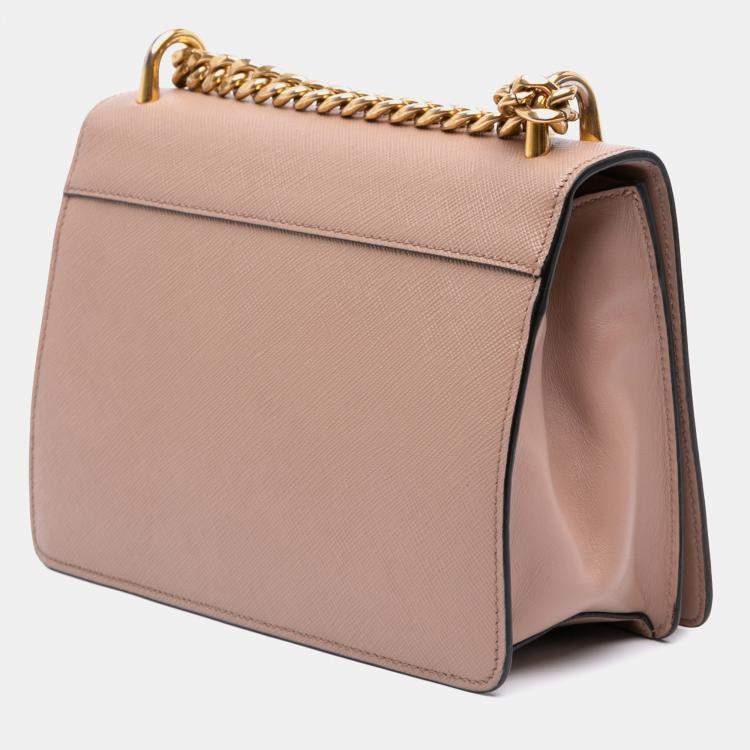 مملوكة مسبقًا Prada Beige Saffiano Lux Chain Crossbody