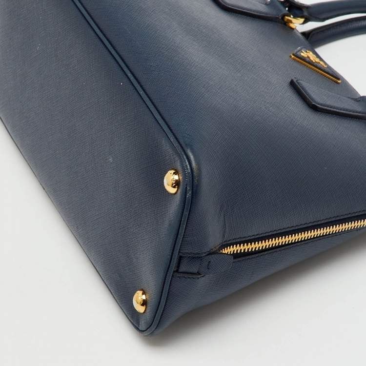 Pre Owned Prada Navy Blue Saffiano Leather Medium Promenade Satchel