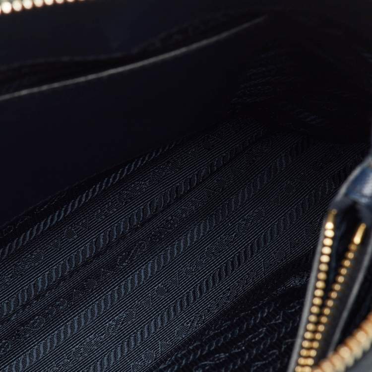 Pre Owned Prada Navy Blue Saffiano Leather Medium Promenade Satchel