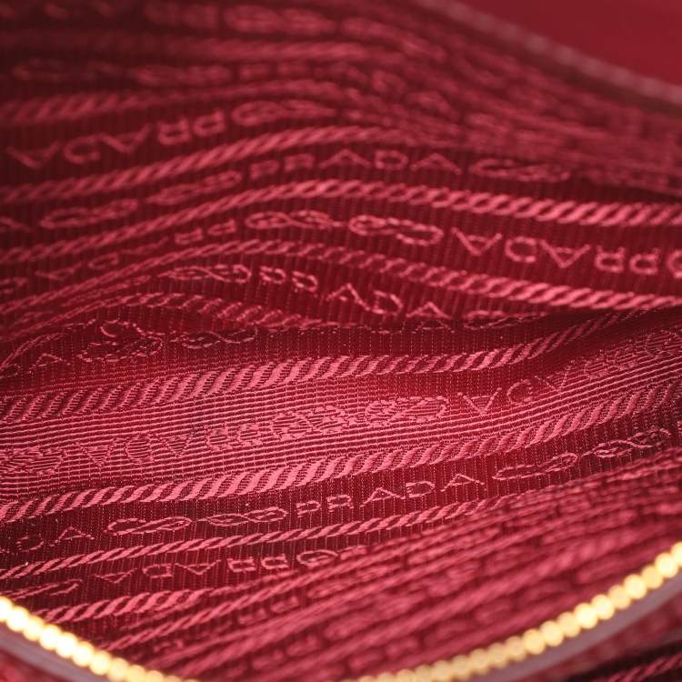 Pre Owned Prada Red Saffiano Lux Leather Promenade Satchel