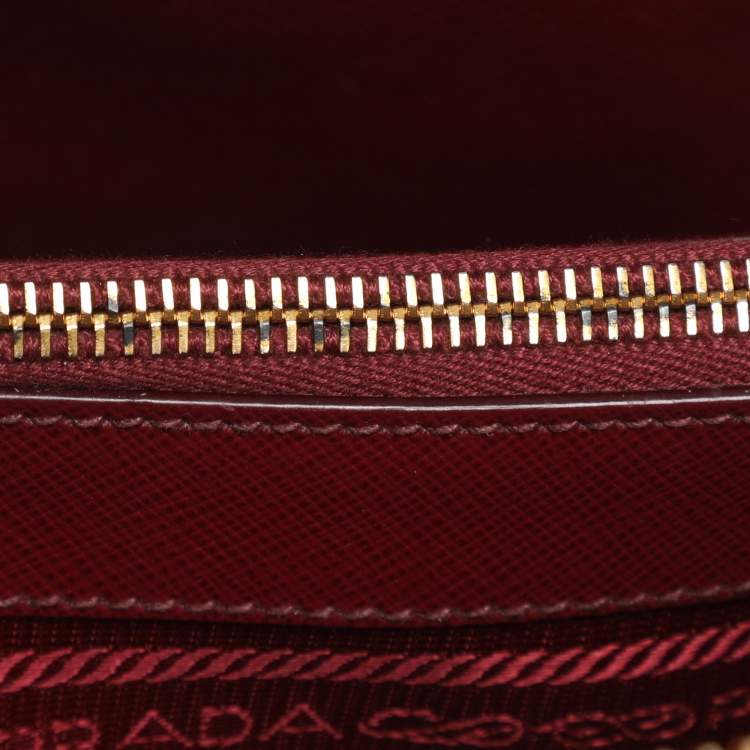 Pre Owned Prada Red Saffiano Lux Leather Promenade Satchel
