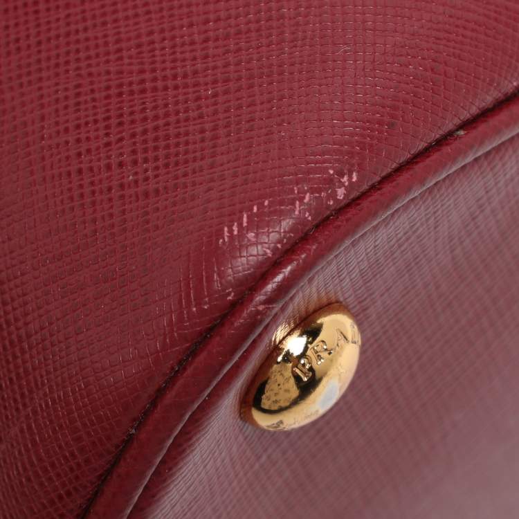 Pre Owned Prada Red Saffiano Lux Leather Promenade Satchel