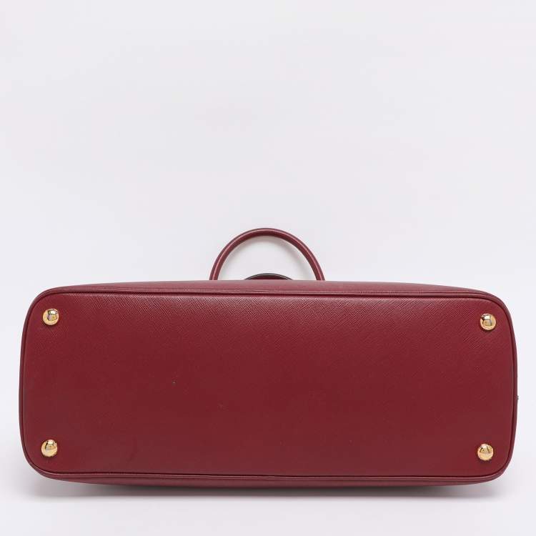Pre Owned Prada Red Saffiano Lux Leather Promenade Satchel