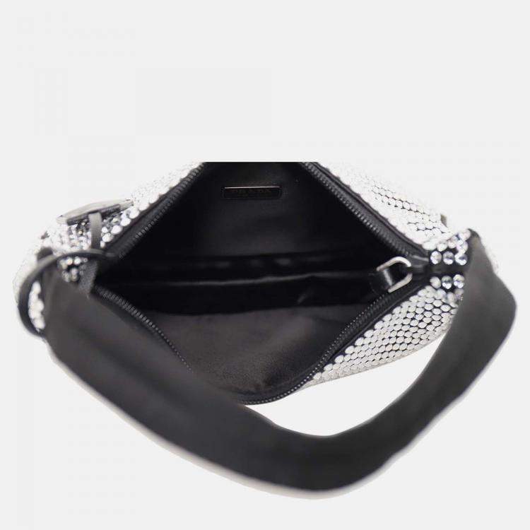 Pre Owned Prada Re-Edition 2000 Satin Mini Crystal Bag