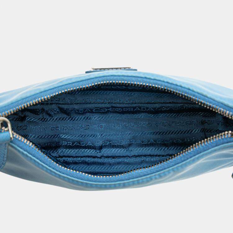 Pre Owned Prada Blue Tessuto Re Edition 2005 Satchel