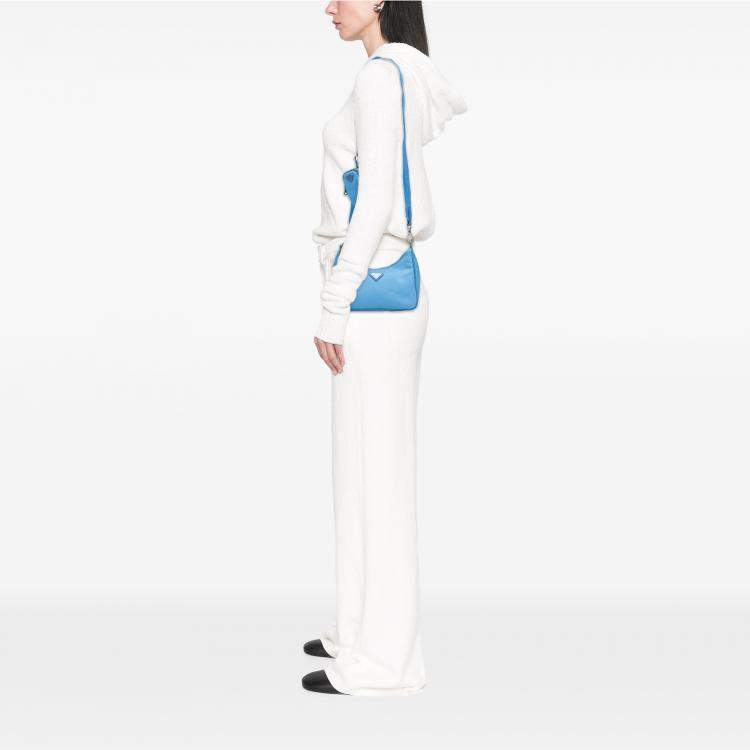 Pre Owned Prada Blue Tessuto Re Edition 2005 Satchel