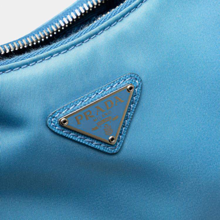 Pre Owned Prada Blue Tessuto Re Edition 2005 Satchel