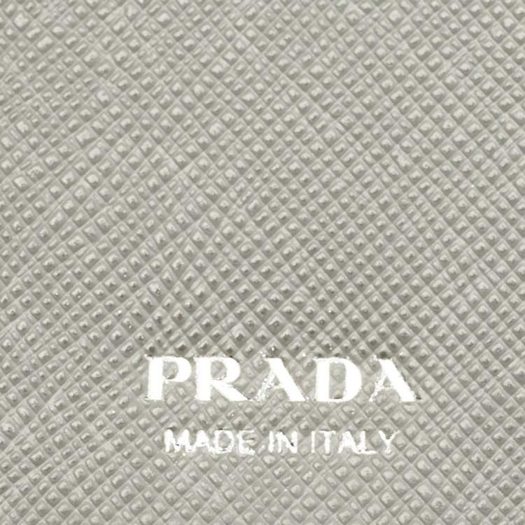 Pre Owned Prada Grey Saffiano Leather Trifold Wallet